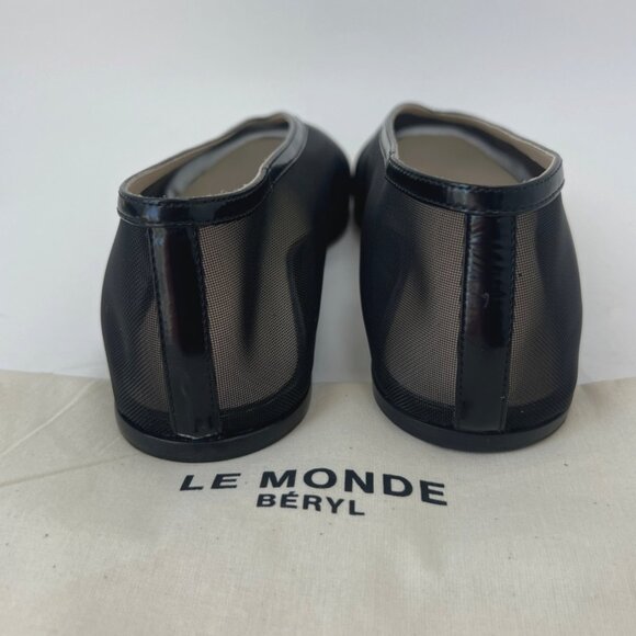Le Monde Beryl Luna Mesh Slippers Black Ballet Flats Women Size 41 - Picture 6 of 15